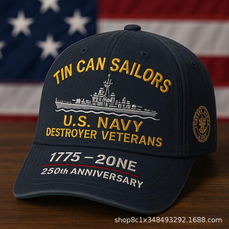 PODD digital print baseball cap, U.S. Navy anniversary hat, printed baseball cap, sun hat