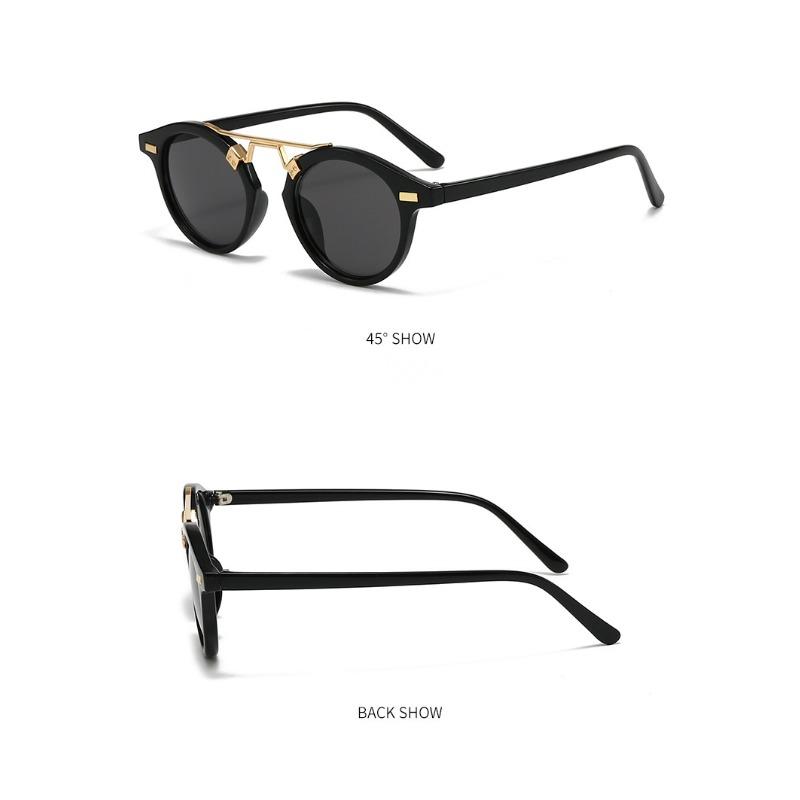 Vintage Retro Round Frame Sunglasses for Lady Leopard Print Color Stylishable Glasses Daily Style Sunglasses UV400 lunettes de soleil