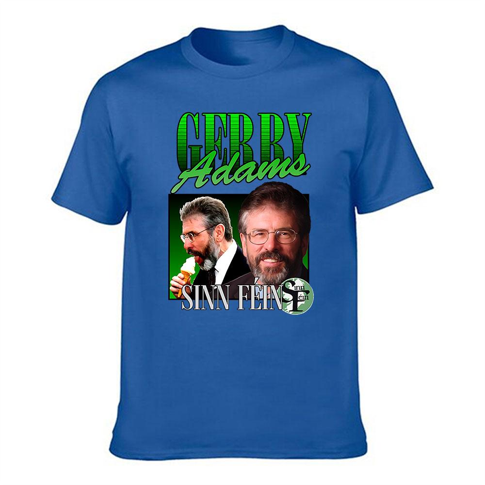 Unisexs Cotton TShirt Gerry Adams Sinn Fin Graphic Print Casual Short Sleeve Tee