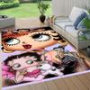 Betty Boop Party Style Crystal Velvet Rug, Soft Anti‑Slip Crystal Velvet Carpet for Living Room Bedroom Home Decor