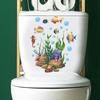 Toilet Lid Stickers Self-adhesive PVC Decals Vinyl Art Decoration Creative Undersea Animals & Plants Wall Stickers Removable Bathroom Ceramic