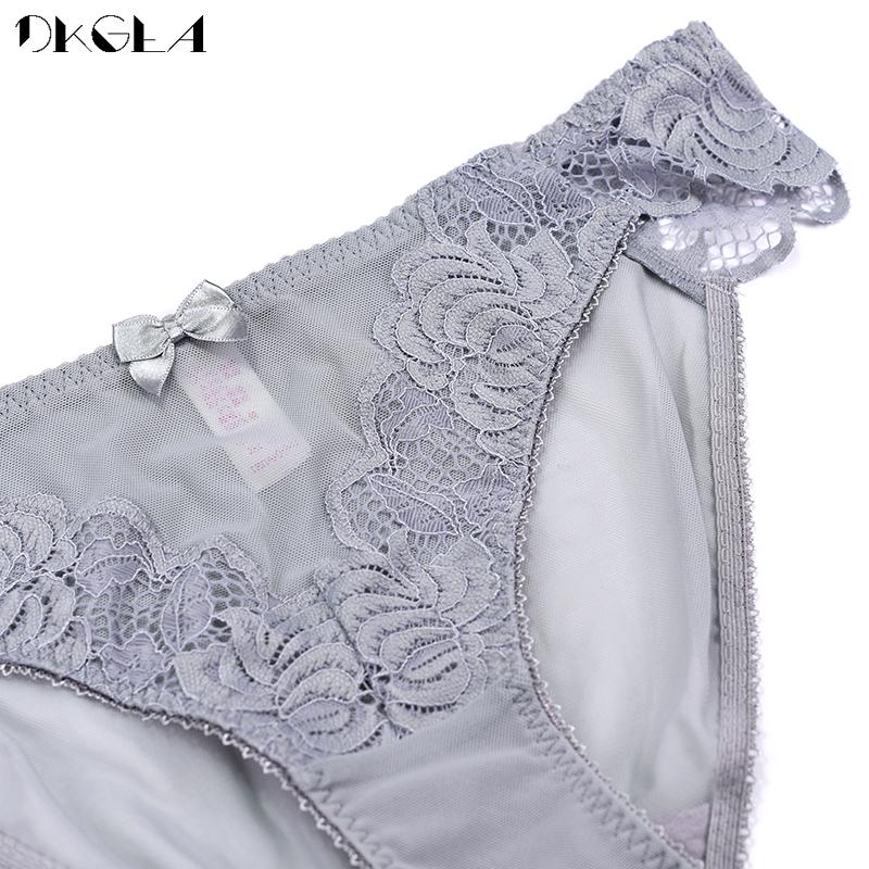 DKGEA Сексуальные трусы с низкой талией, прозрачные кружевные трусики, женское нижнее белье