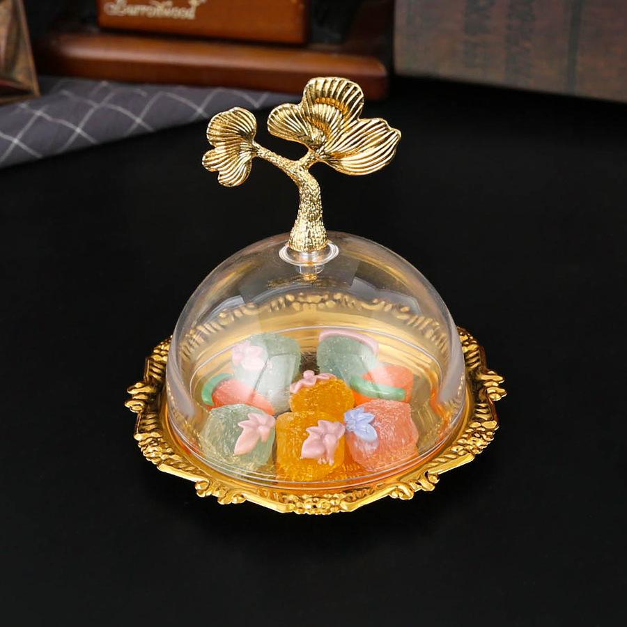 Европейская ретро легкая роскошь прозрачная тарелка для закусок, настольное хранение в гостиной тарелка для сухофруктов, изысканная домашняя тарелка для орехов закусок фруктов