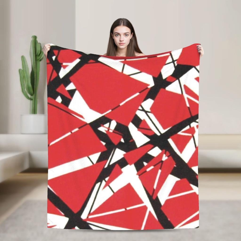 Warm Cozy Blankets Plane Travel Van Halen Blue Rock Stripes Throw Blanket Graphic  Bedspread For Sofa Home