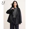 JUZUI Women's Casual Hooded Lambswool Coat