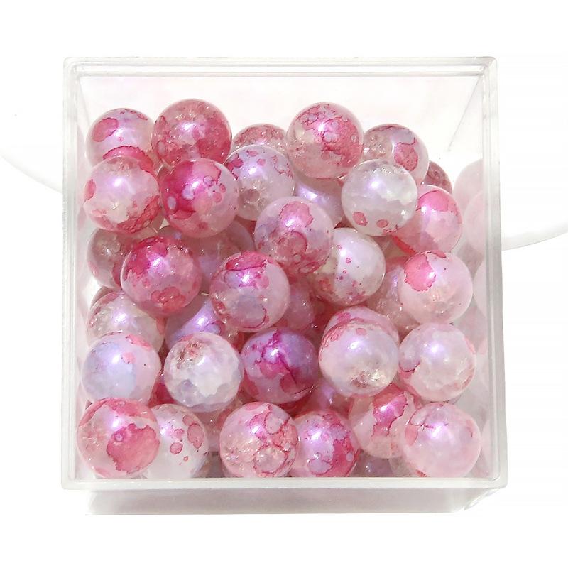 10 мм стеклянные бусины-попки Halo Inside Broken Round Бусины из глазури Ретро-бисер ручной работы Diy Ice Crack Jewelry Бусины-попки для изготовления ювелирных изделий