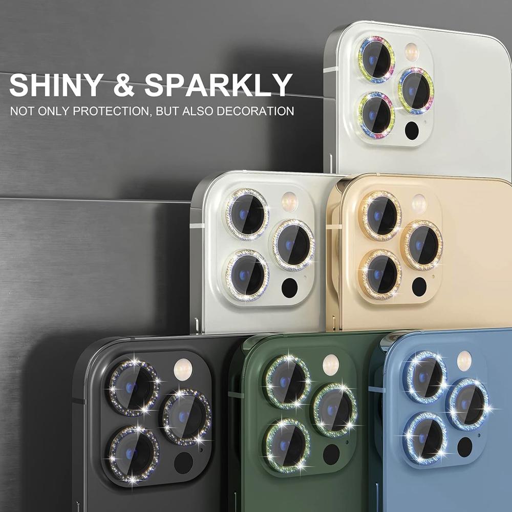 For IPhone 13 14 15 16 Pro Max Mobile Camera Lens Protector Hot Sales Camera Bling Diamond Single Design
