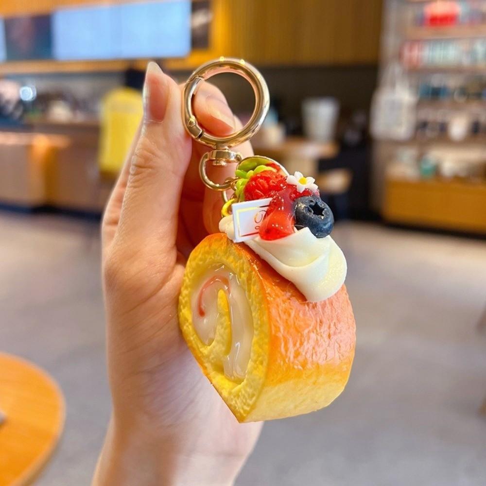 Simulation Fruit Simulation Fruit Keychain PU Cake Model Bag Keychain  Party Gift