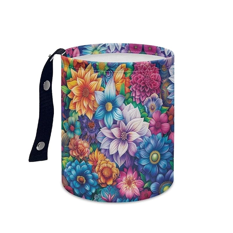 Daisy Cute Collapsible Portable Trash Can for Car Front Seat, Back Seat, Floor, Headrest Rubbish Bin