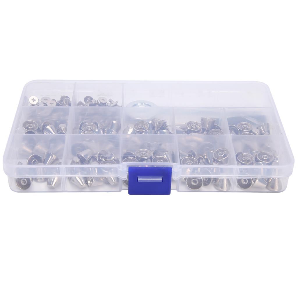 Punk Rivets Bucket Shape Spikes Zinc Alloy Craft Making Accessories with Installation Tool