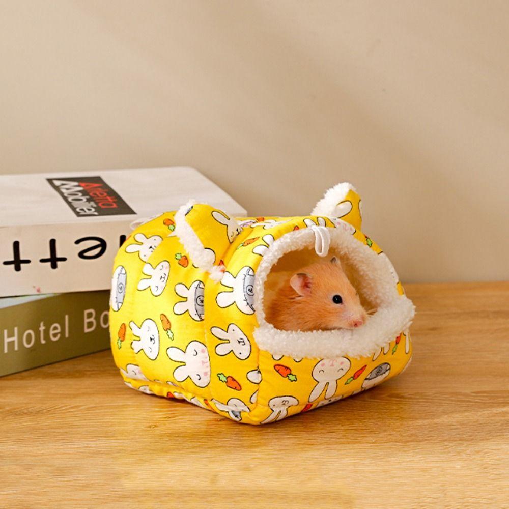 Домик для хомяка из хлопка для маленьких животных, зимнее теплое гнездо
