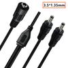 3.5x1.35mm Splitter Charging Cable One Female To Two Male Connector for LED Lights Cameras and More 35CM