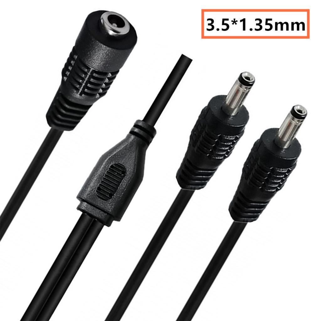3.5x1.35mm Splitter Charging Cable One Female To Two Male Connector for LED Lights Cameras and More 35CM