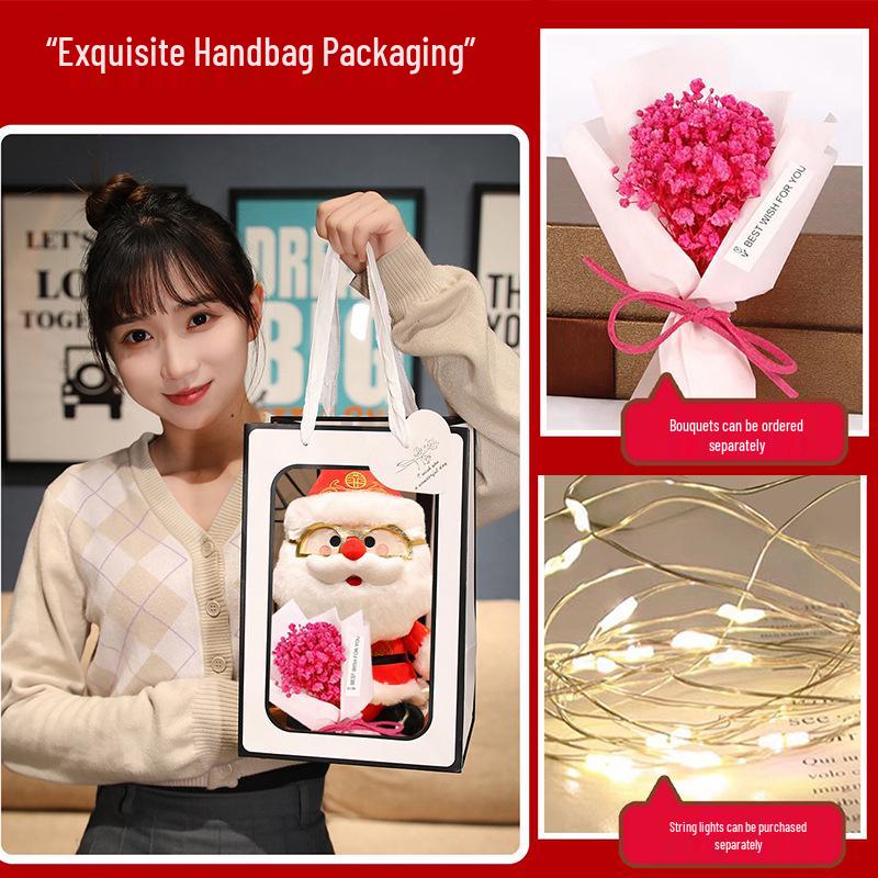 Плюшевая кукла Деда Мороза с оленем - Рождественский подарок для детей