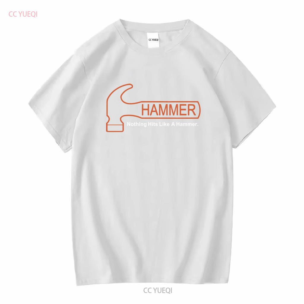 Логотип Hammer Bowling Мужская черная футболка Размер S 5XL с длинным или коротким рукавом винтажная стираная повседневная с графикой уличная мода Унисекс