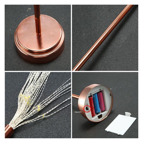 LED Copper Wire Lights 80 LED Christmas Fairy Tree Light Battery/USB Powered Table Starburst Light for Desk Centerpiece