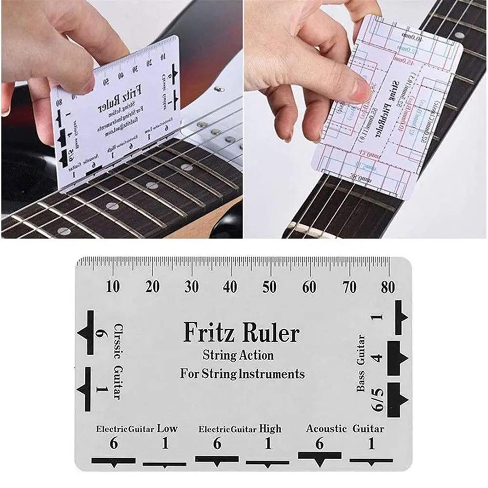 Miwayer Guitar Neck Notched Straight Edge Luthiers Tool with String Action Ruler Gauge For Gibson For Fender Electric Guitar
