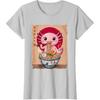 Kawaii Axolotl Eating Ramen Noodles Anime Gift Girls Teens T-Shirt
