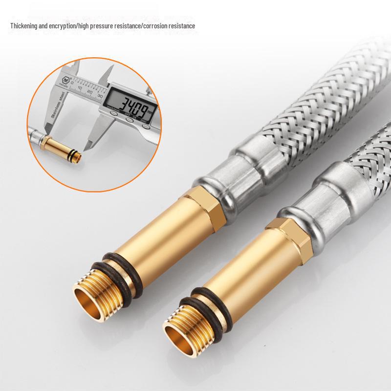 Explosion-Proof 304 Stainless Steel Braided Hose for Water Heaters and Basin Faucets