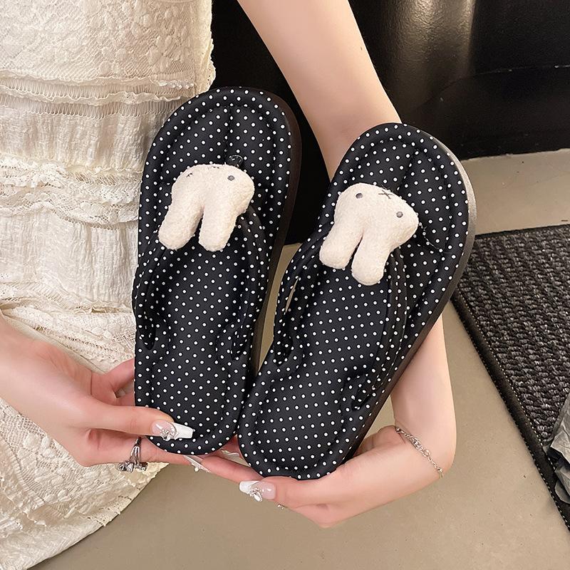 Cartoon Flip-flops Female Summer Internet Celebrity Solid Color Comfortable Thick Bottom Flat Heel Waterproof Non-slip Versatile Photo Super Cute