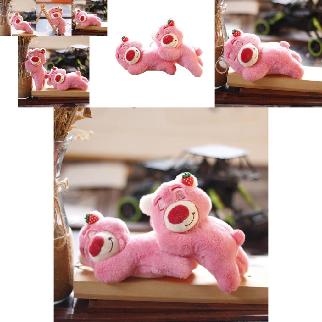 Очаровательный розовый плюшевый брелок-мишка, милая мягкая игрушка с мягким коротким плюшем