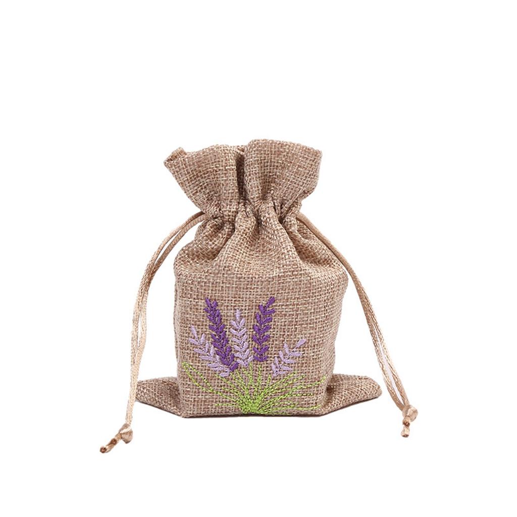 Embroidery Craft Canvas Bag Lavender Storage Drawstring Bundle Pocket Jewelry Object Packaging Hemp Bag