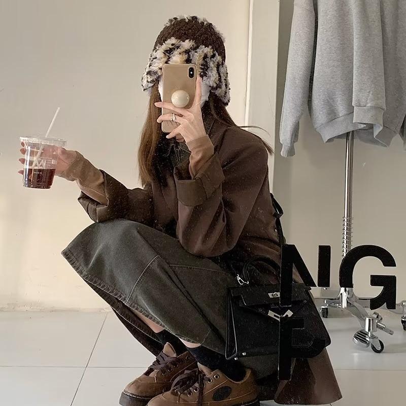 Женское повседневное джинсовое платье, осеннее винтажное платье без рукавов