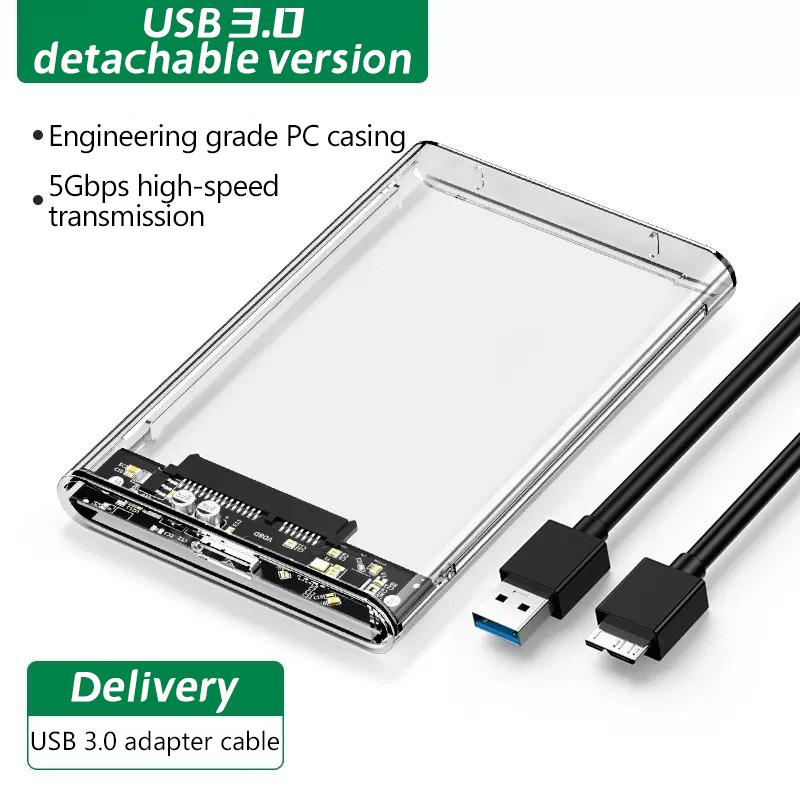 Прозрачный корпус для внешнего жесткого диска 2,5 или 3 дюйма HDD SSD Корпус Micro-b к USB 3.1 Корпус для диска 4 ТБ Совместимый UASP SATA III Ноутбук