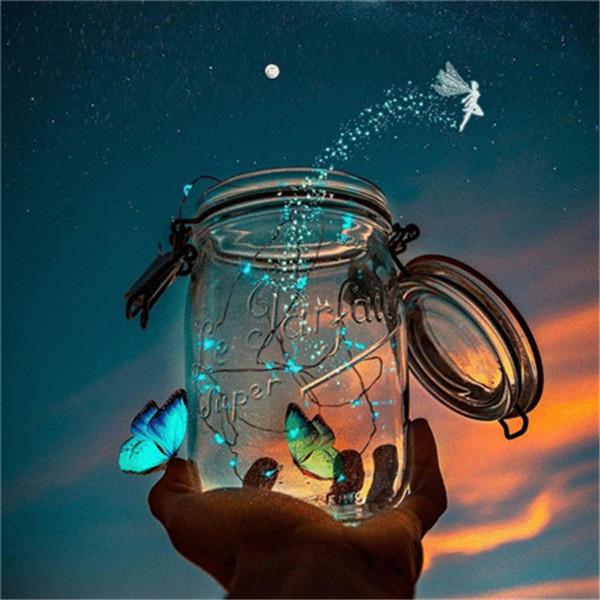 5D Алмазная картина Полная круглая бутылка Фотографии Стразы Алмазная вышивка Пейзаж Закат Мозаика Ремесленный комплект