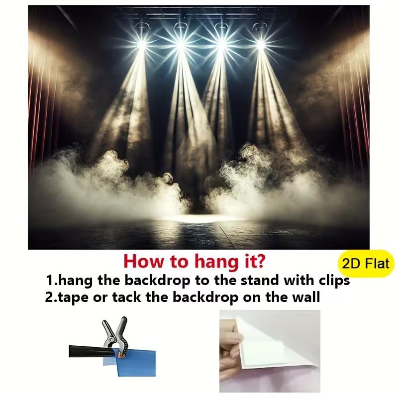 2D Smoky Dramatic Stage Backdrop Photography Background Banner