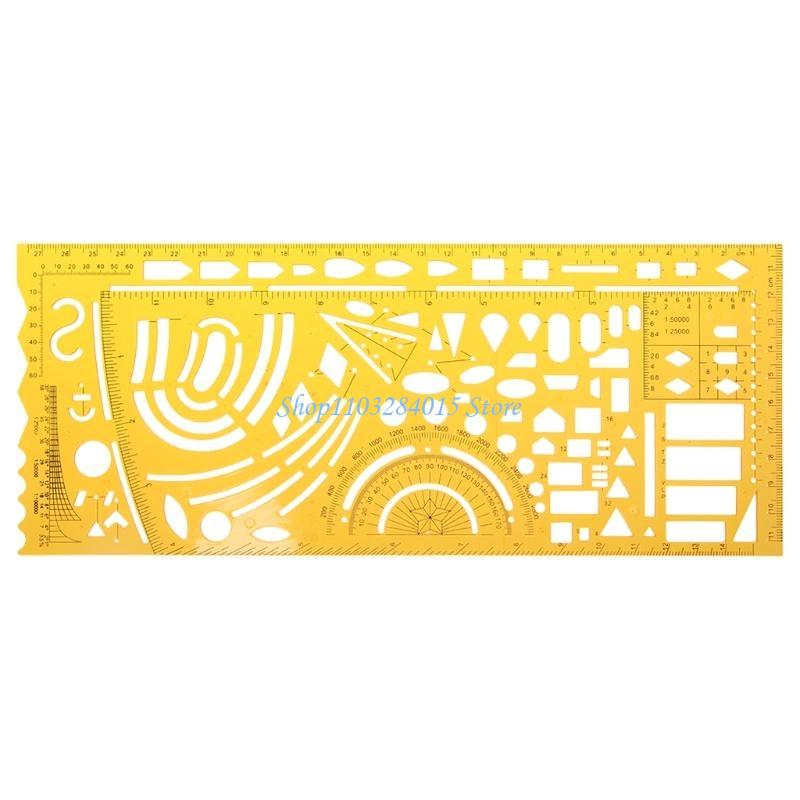 R6FF K Resin Chart Symbol Drafting Template Ruler Stencil Measuring Tool Student