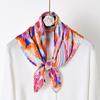 Fashion Crepe Silk Satin Hair Scarf For Women Handkerchief Printed Bag Scarfs Female Square Head Bandana Scarves For Ladies