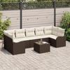 vidaXL 8-piece Garden Sofa with Brown Poly Rattan Cushions, vidaXL 2-seater Garden Sofa with Storage 3354287