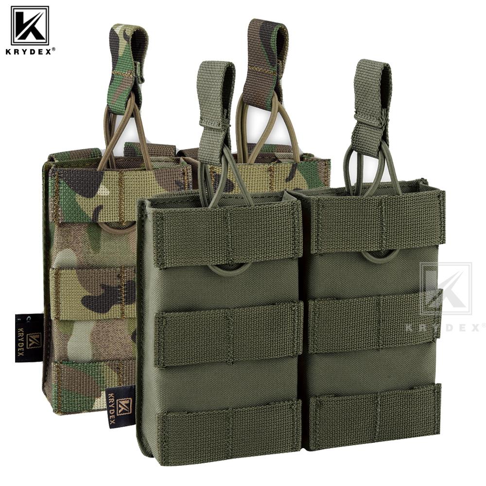 Тактическая модульная подсумка KRYDEX для 2 магазинов 5.56 MOLLE с открытым верхом для M4 M16 AR 15 Охотничьи аксессуары для оружия