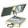 Samsung ZFlip6 Маленький Аромат Покрытый Бриллиантами Однотонный Кожаный Магнитный Шарнир Вращающийся Вал Полностью Закрывающий Складной Экран Чехол для Мобильного Телефона