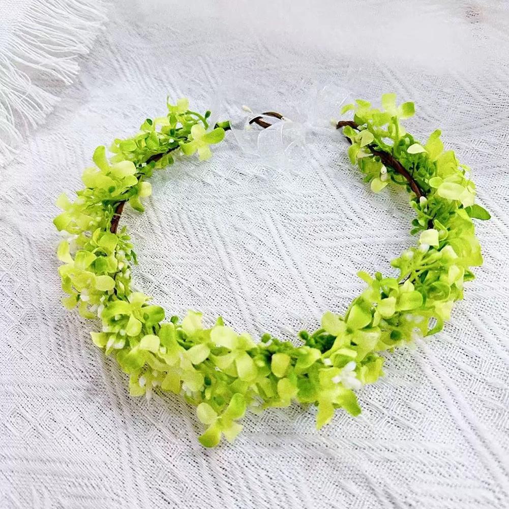 Pastoral style Rapeseed Flower Wreath Headband Beautiful Floral Kids Sweet Resin Flower Hair Accessories