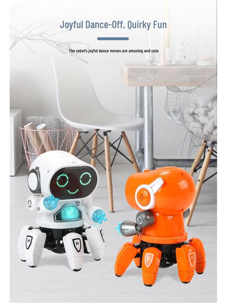 Electric Six-Claw Dancing Octopus Robot Toy with Lights and Music for Kids
