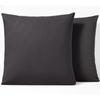 Pillowcase - ANTHRACITE - 65x65 Cm - 100% Cotton - Very Tight Weave - Piqué Frill Finish
