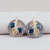 London Blue Topaz Gemstone 925 Sterling Silver Jewelry Handcrafted Earrings1.77" EE-81-9
