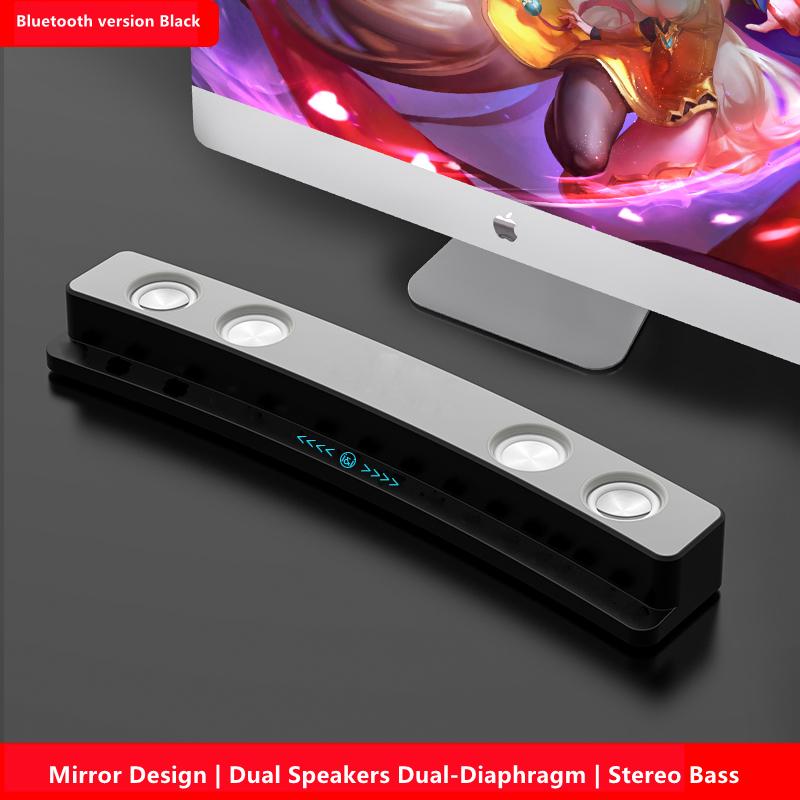 Bluetooth Беспроводная игровая колонка, звуковая панель, светодиодный 3D-стерео сабвуфер, AUX FM, домашние часы, комнатная звуковая панель, компьютерный громкоговоритель, 3600 мАч