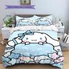 Постельное белье Sanrio с розовым узором, Комплект с одеялом, Пододеяльник, Наволочка, Домашний подарок на день рождения(1 пододеяльник + 2 наволочки, без наполнителя)