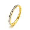 2mm Dainty Full CZ Stackable Rings for Women Stainless Steel Jewelry Gift Elegant Minimalist Adjustable Band