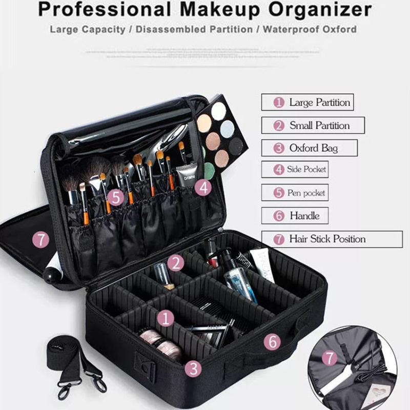 Новая косметичка, профессиональная косметичка, водостойкая женская косметичка, органайзер для макияжа, большая вместительная дорожная сумка для хранения, сумки