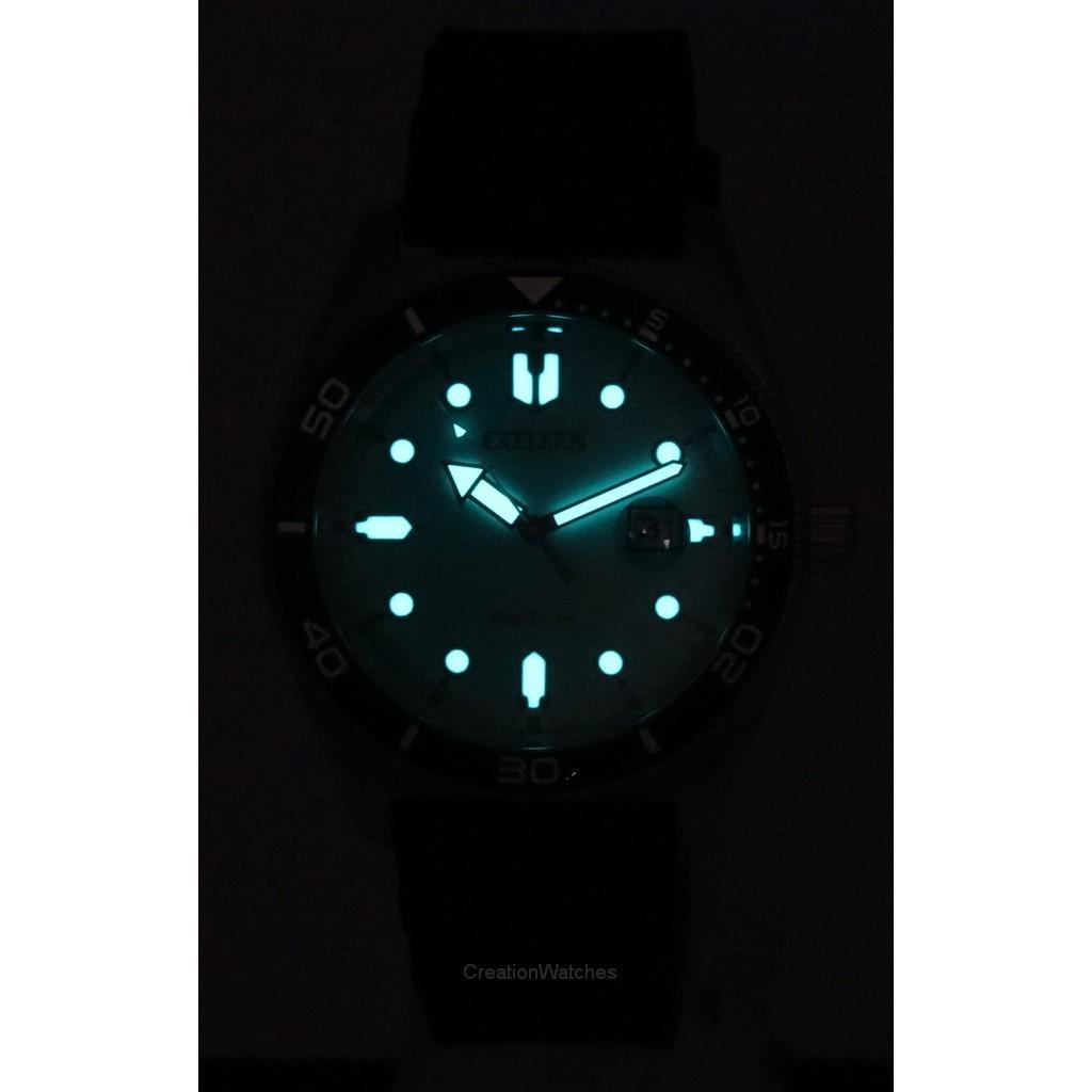 Citizen Мужские часы Eco-Drive с каучуковым ремешком и бирюзовым циферблатом AW1760-14X 100M