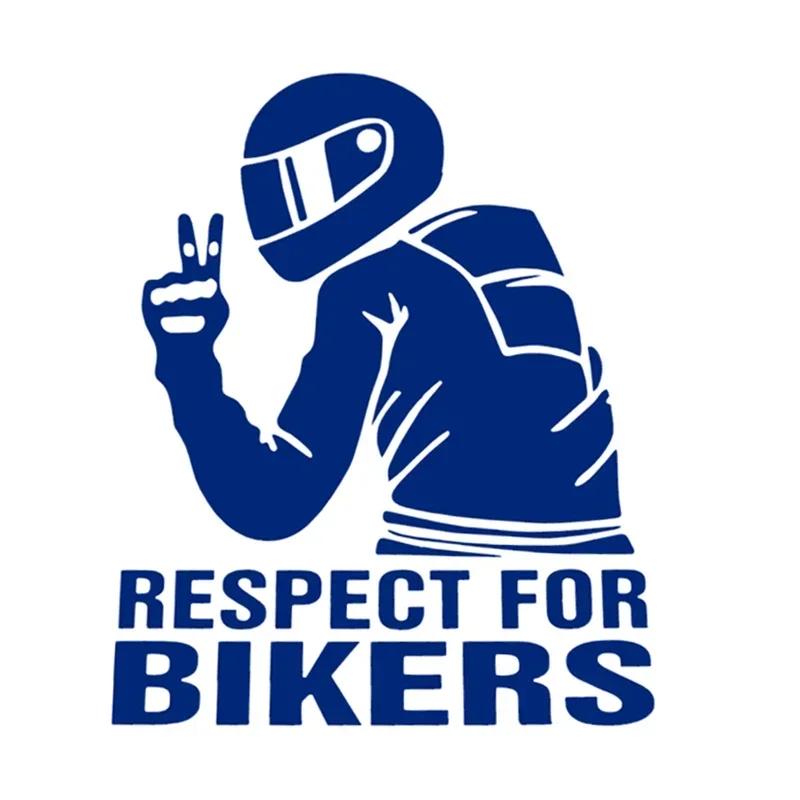 15x11СМ 3D Уважение к Байкерам Водонепроницаемая Съемная Мотоциклетная Светоотражающая Виниловая Наклейка Декаль Автомобильная Наклейка на Заднее Стекло
