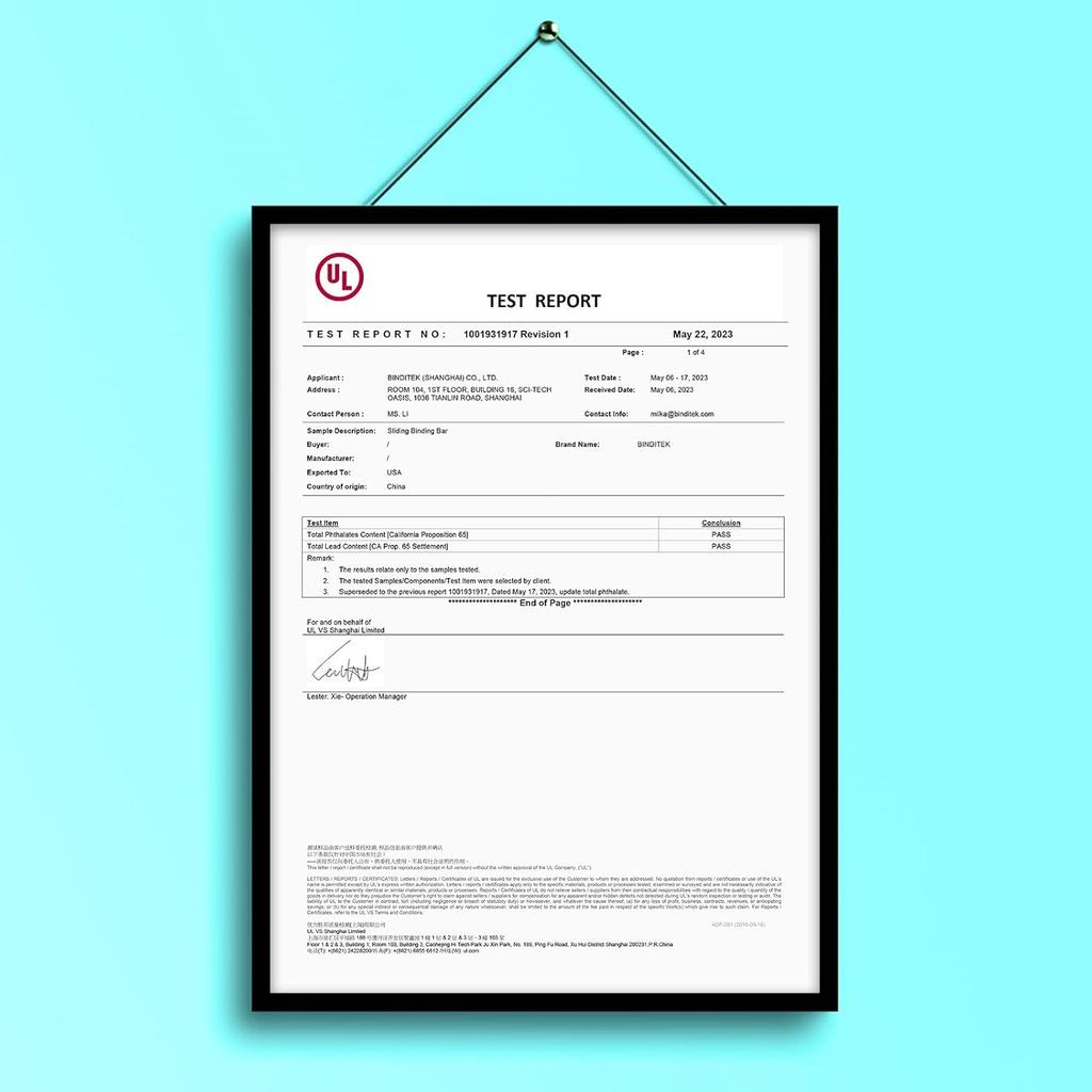 Binditek 6 Pack Clear Front Report Covers with Swing Clip, Plastic File Folder with Black Back Covers, 40 Sheet Capacity, 8.9 x 11.9 Inches, for