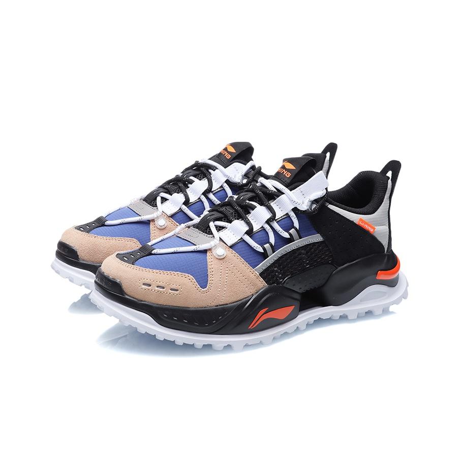 Li-Ning Прочные Теплые Низкие Беговые Кроссовки Унисекс Кеды Синий Абрикосовый Черный AGLR011-3