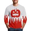Men's Halloween Printed  Collar Three-Quarter Sleeve