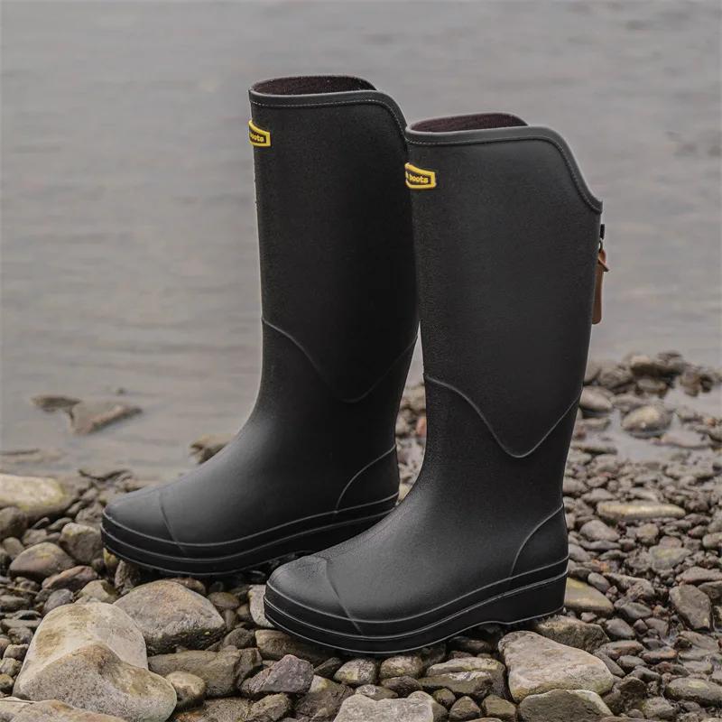 Fashion 2024 New Rain Boots High-top Same Style for Men Women Waterproof Shoes Long Boots Rubber Shoes Lightweight Non-slip Overshoes
