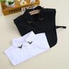 Magazine Versatile Shirt Fake Collar Vintage Lace Pearl Necklace Women'S Cotton White 36 Black 47